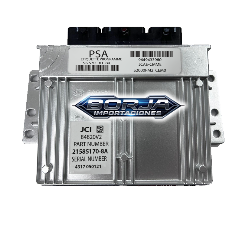 Ecu ( Cerebro / Computador ) para CITROEN C3 SX 1.4L ( Sagem ) parte: 9657018180 S2000PM2 CM0 9649433980 JCI 84820V02 21585170-8 A